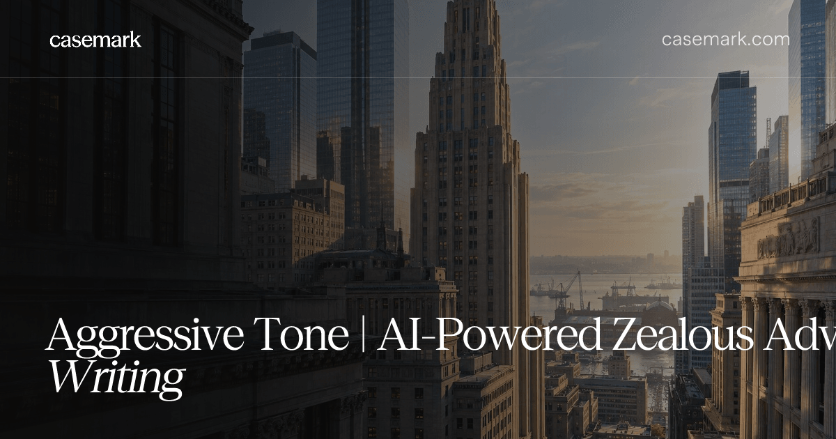 Aggressive Tone | AI-Powered Zealous Advocacy Writing