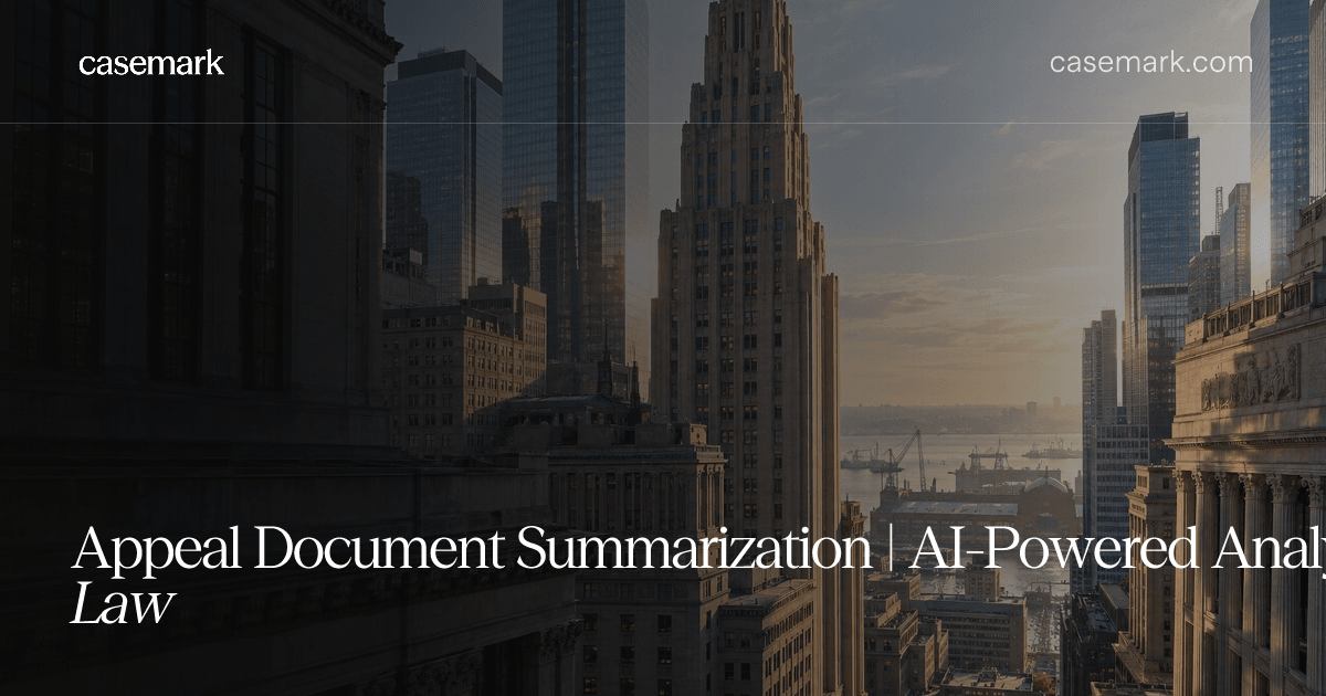 Appeal Document Summarization | AI-Powered Analysis for Appellate Law