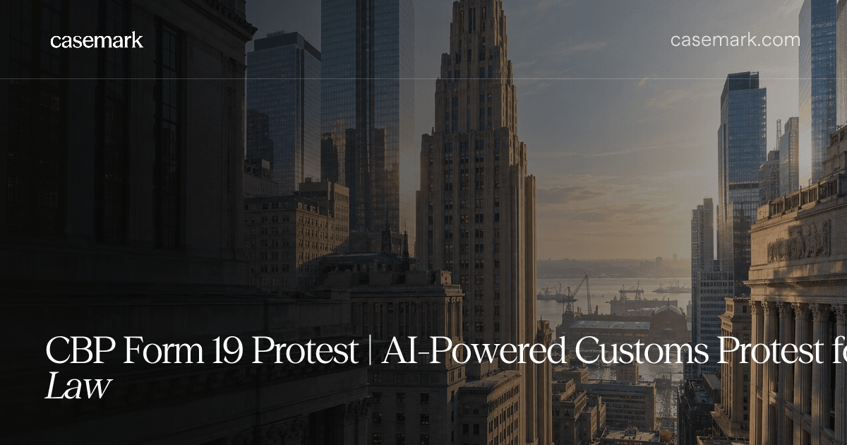CBP Form 19 Protest | AI-Powered Customs Protest for Trade Law