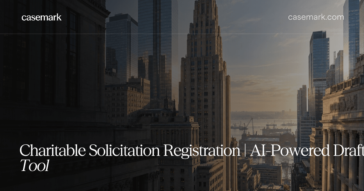 Charitable Solicitation Registration | AI-Powered Drafting Tool