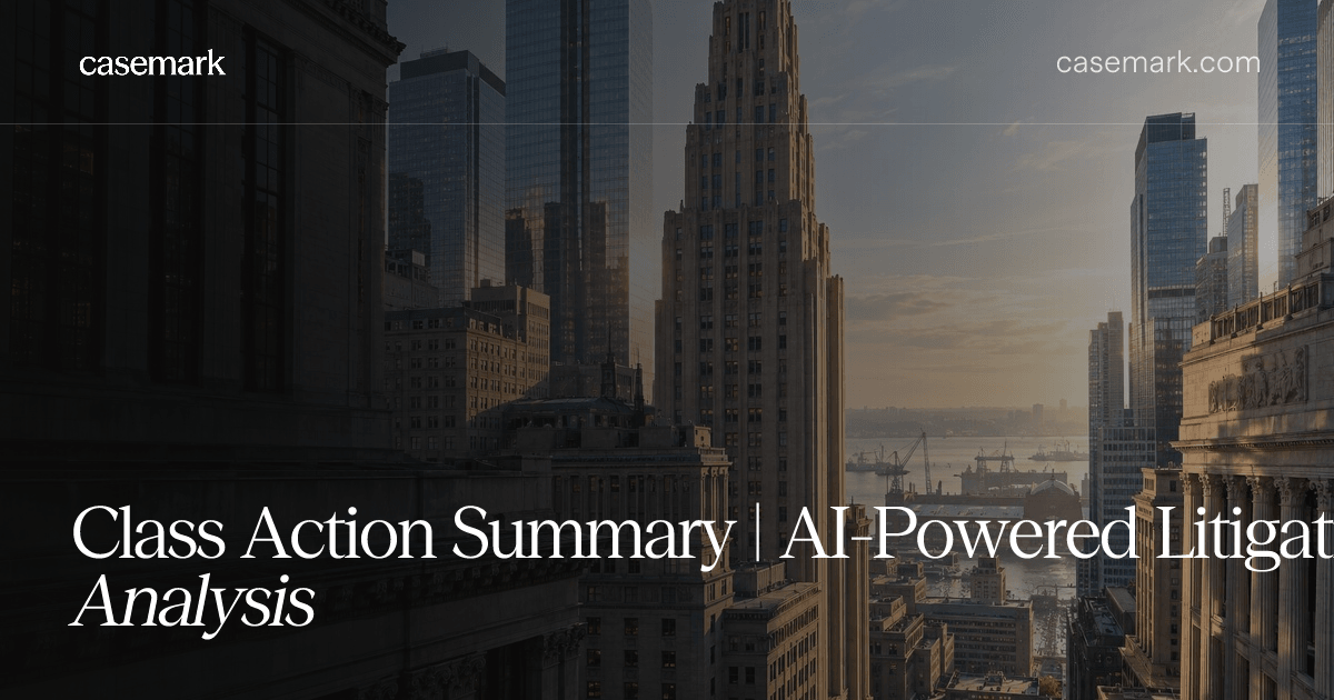 Class Action Summary | AI-Powered Litigation Analysis