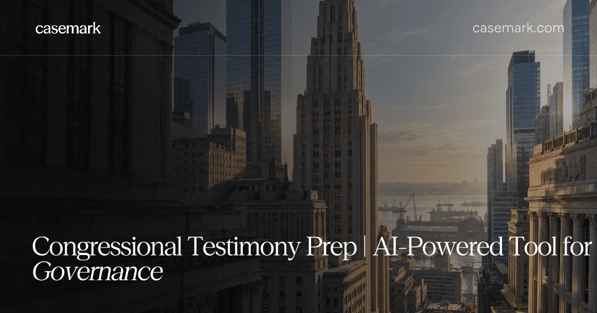 Congressional Testimony Prep | AI-Powered Tool for Corporate Governance