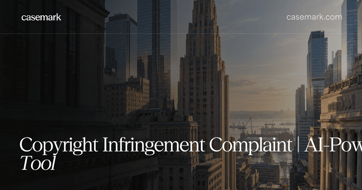 Copyright Infringement Complaint | AI-Powered Drafting Tool