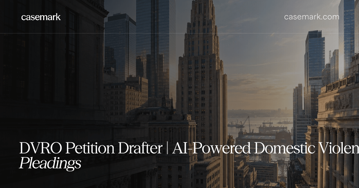 DVRO Petition Drafter | AI-Powered Domestic Violence Pleadings