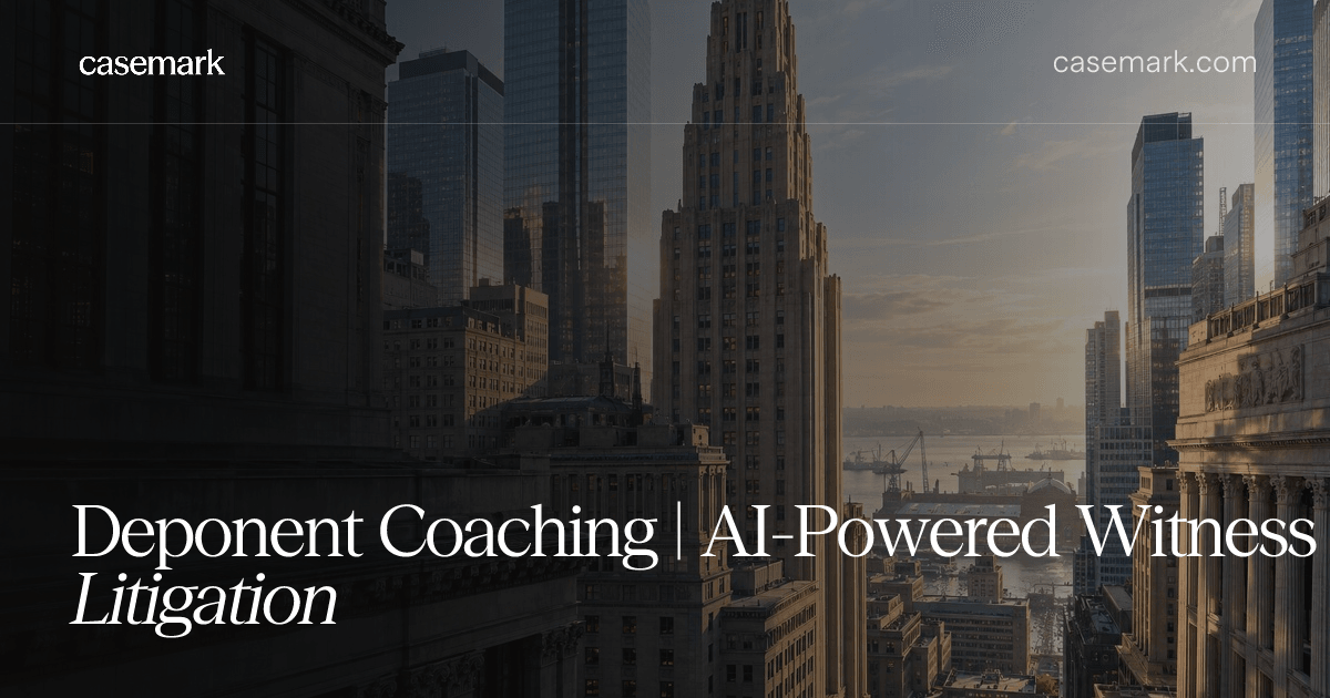 Deponent Coaching | AI-Powered Witness Prep for Litigation