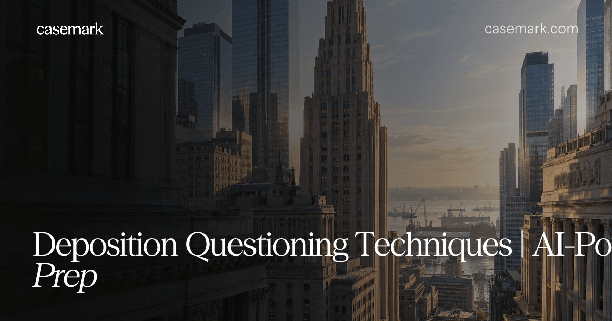 Deposition Questioning Techniques | AI-Powered Exam Prep