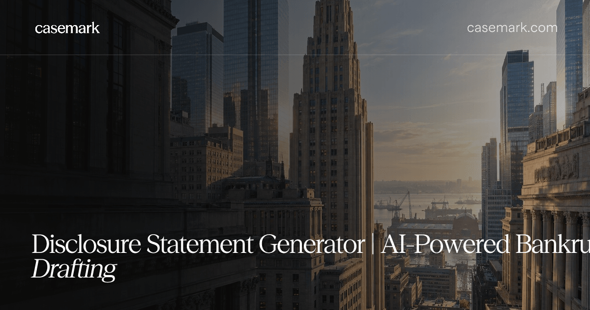 Disclosure Statement Generator | AI-Powered Bankruptcy Drafting