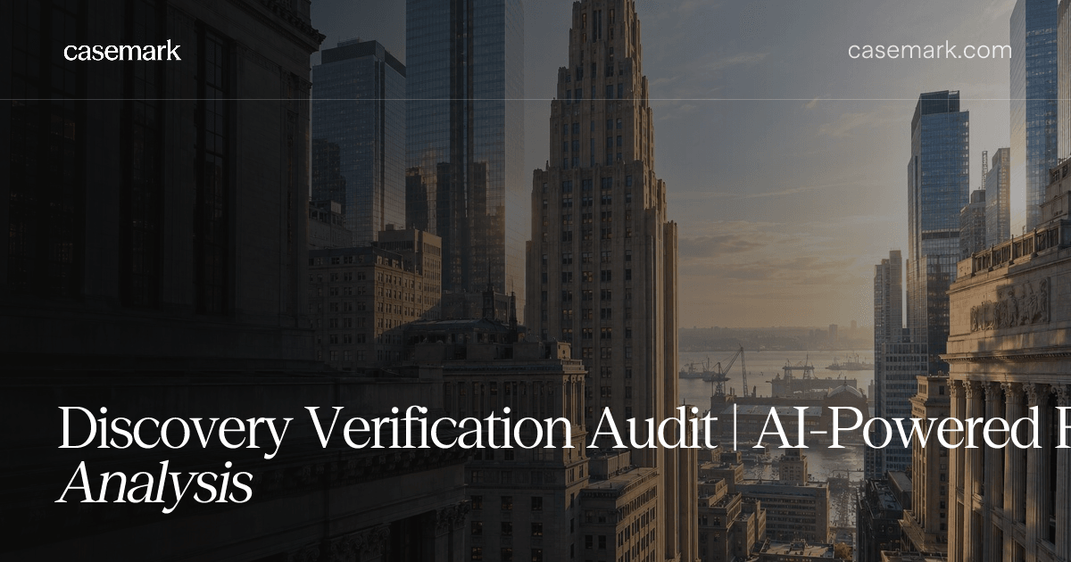 Discovery Verification Audit | AI-Powered Response Analysis
