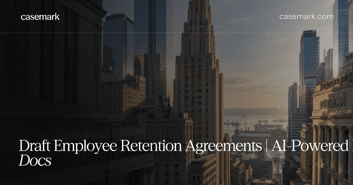 Draft Employee Retention Agreements | AI-Powered Employment Docs