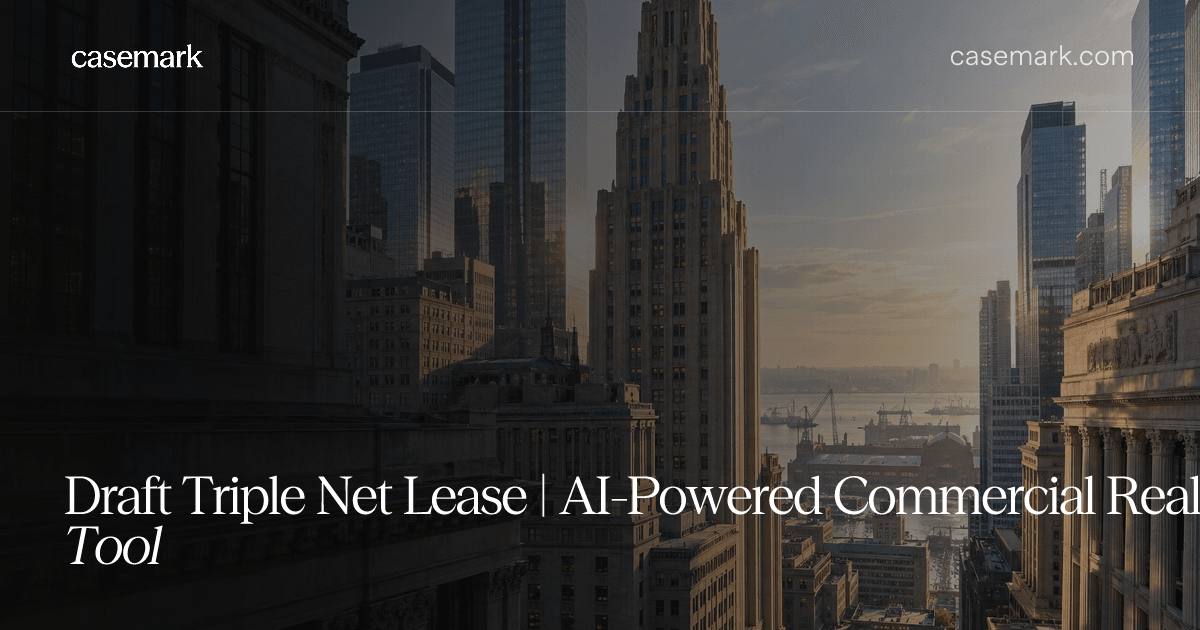 Draft Triple Net Lease | AI-Powered Commercial Real Estate Tool