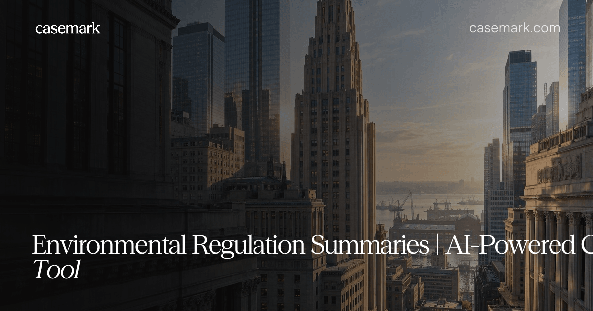 Environmental Regulation Summaries | AI-Powered Compliance Tool