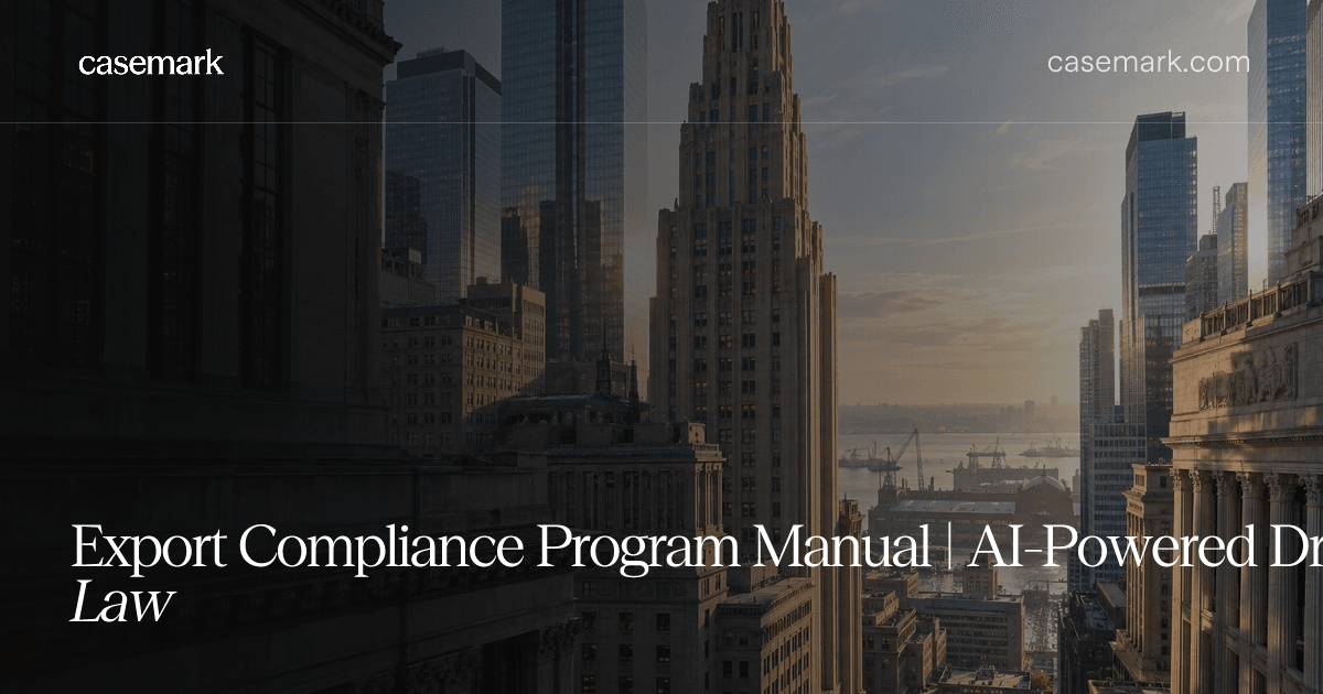 Export Compliance Program Manual | AI-Powered Drafting for Trade Law