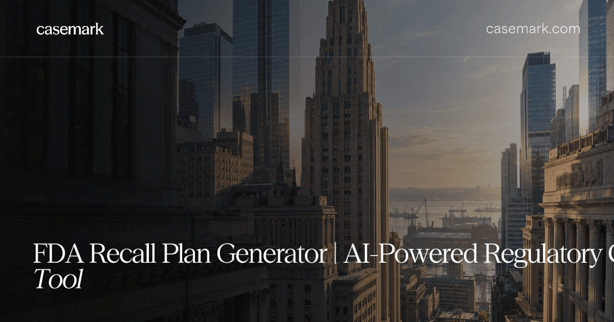 FDA Recall Plan Generator | AI-Powered Regulatory Compliance Tool