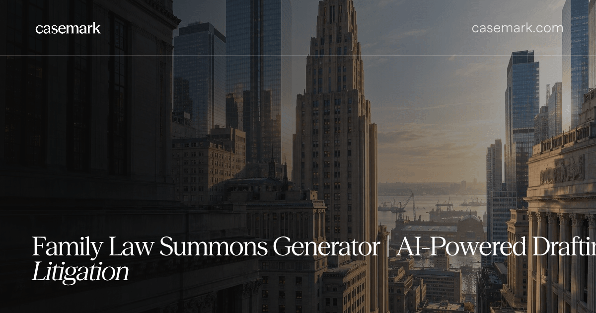 Family Law Summons Generator | AI-Powered Drafting for Litigation