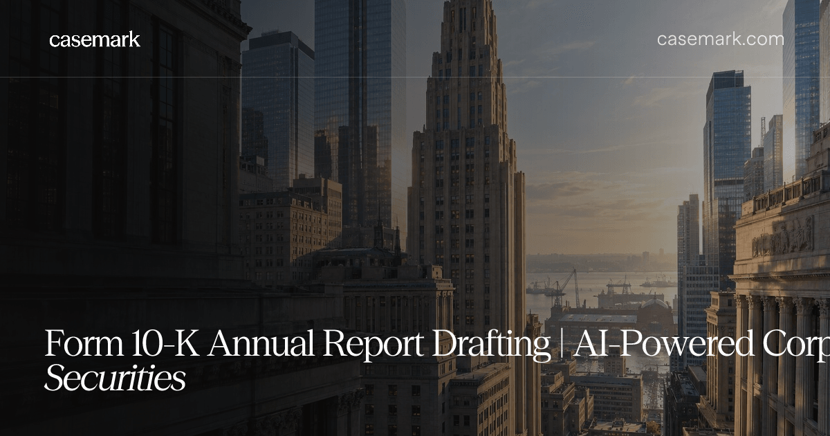 Form 10-K Annual Report Drafting | AI-Powered Corporate Securities