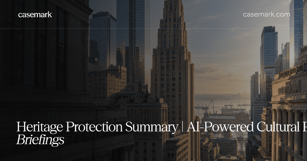 Heritage Protection Summary | AI-Powered Cultural Property Law Briefings