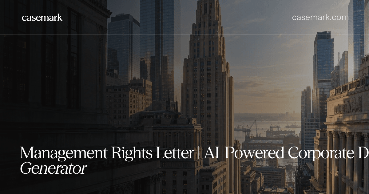 Management Rights Letter | AI-Powered Corporate Document Generator