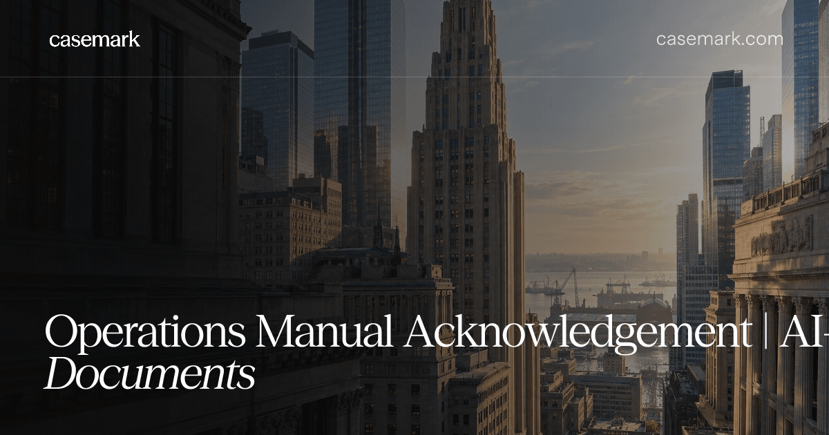 Operations Manual Acknowledgement | AI-Powered HR Documents