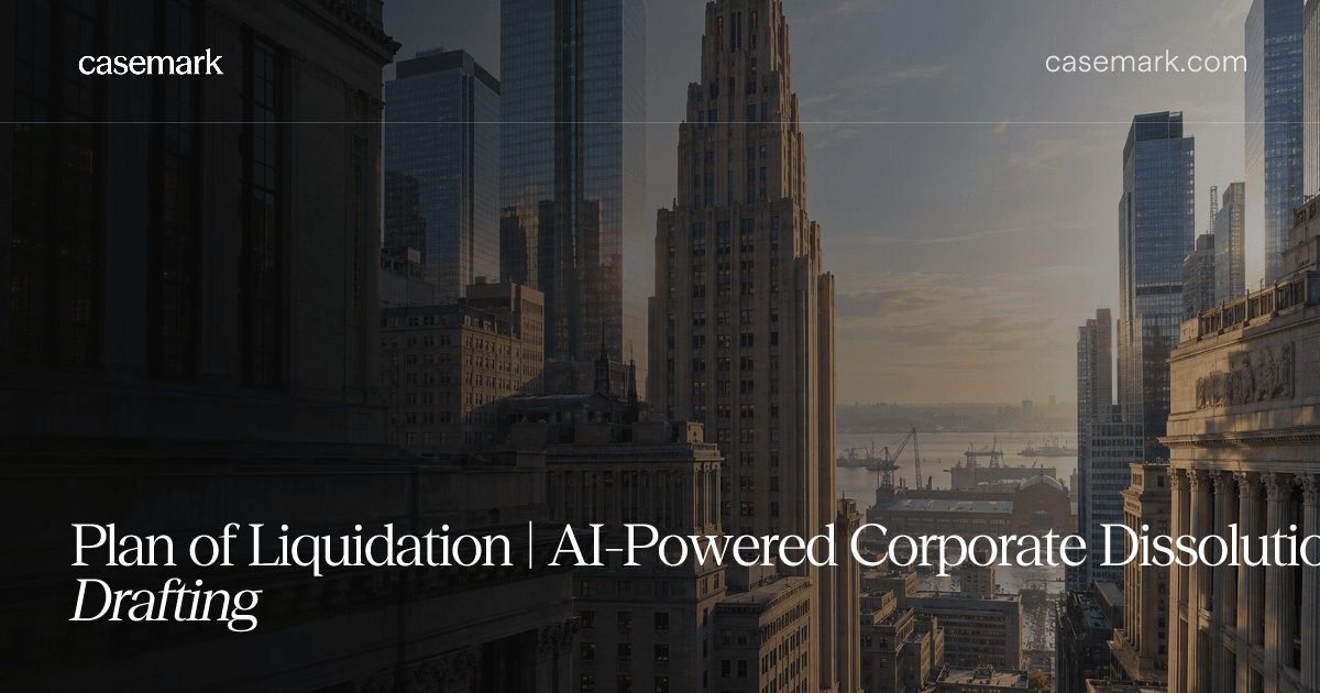 Plan of Liquidation | AI-Powered Corporate Dissolution Drafting