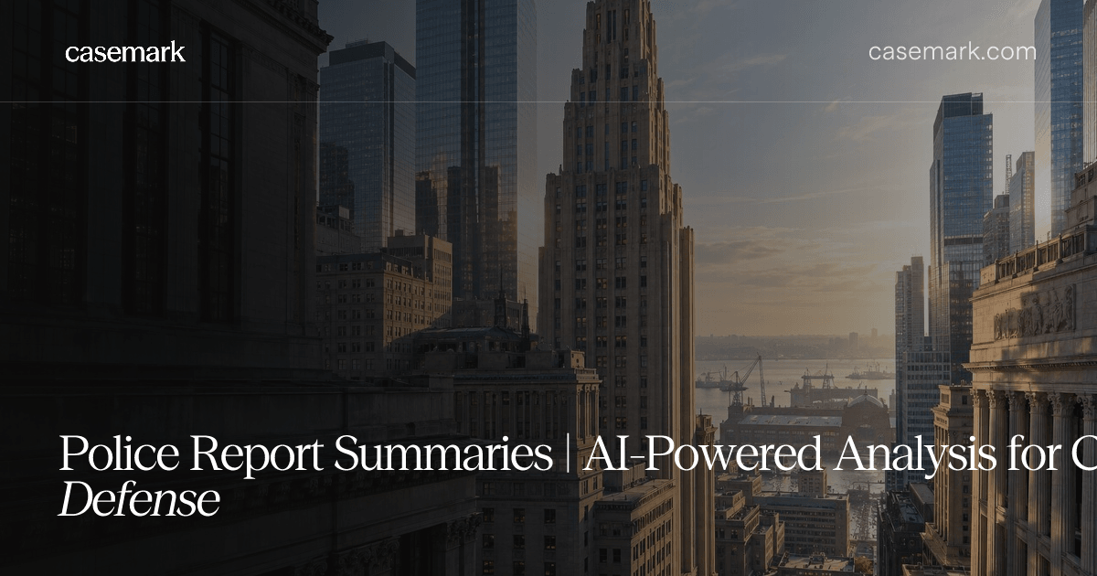 Police Report Summaries | AI-Powered Analysis for Criminal Defense