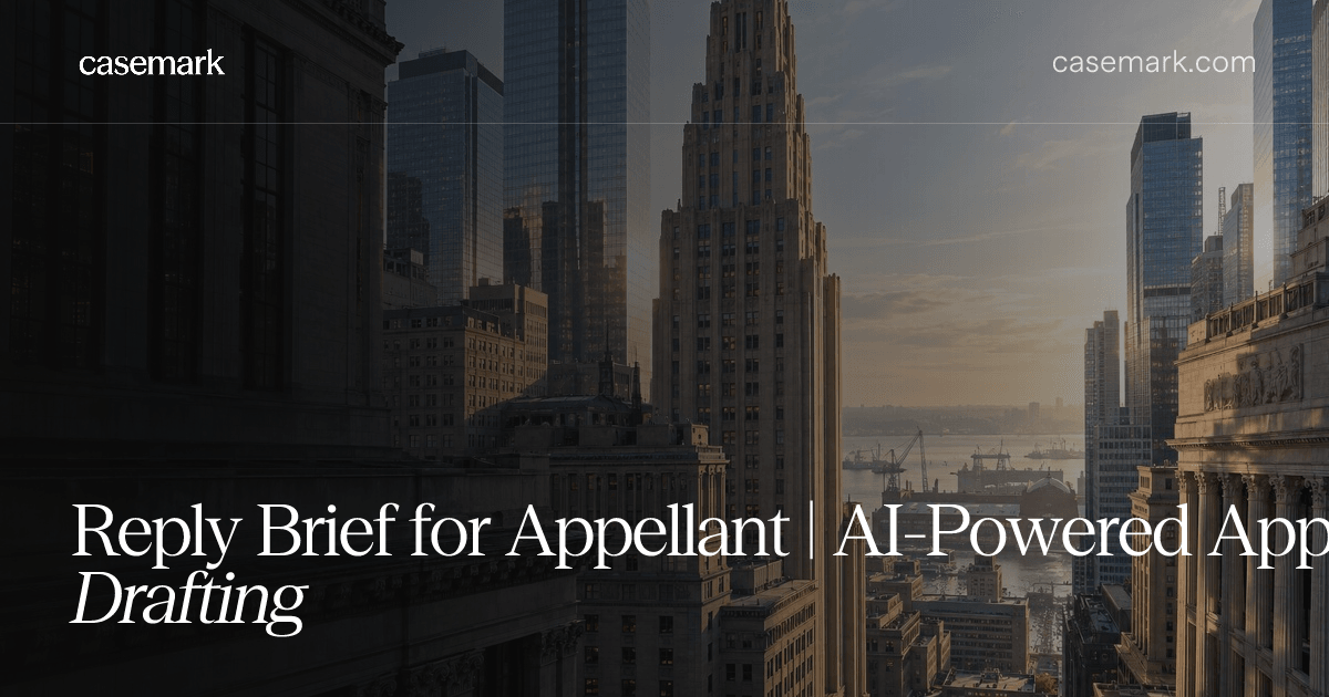 Reply Brief for Appellant | AI-Powered Appellate Drafting