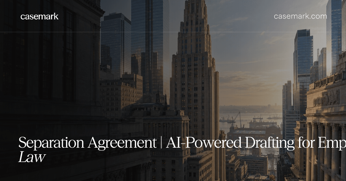 Separation Agreement | AI-Powered Drafting for Employment Law