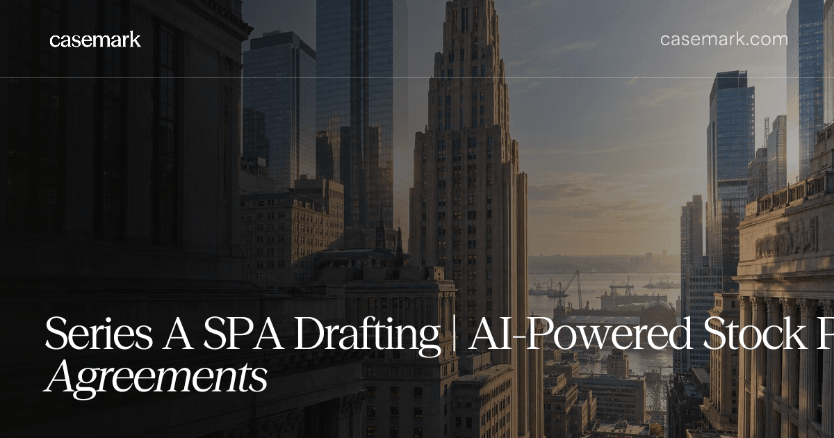 Series A SPA Drafting | AI-Powered Stock Purchase Agreements