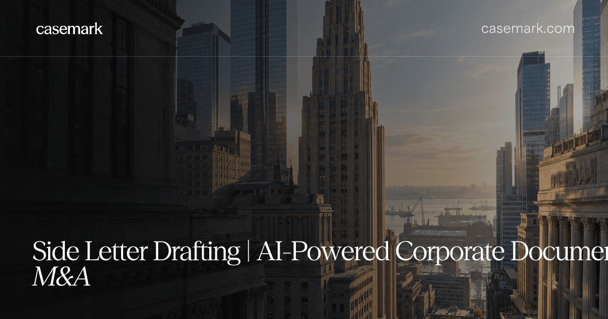 Side Letter Drafting | AI-Powered Corporate Documents for M&A