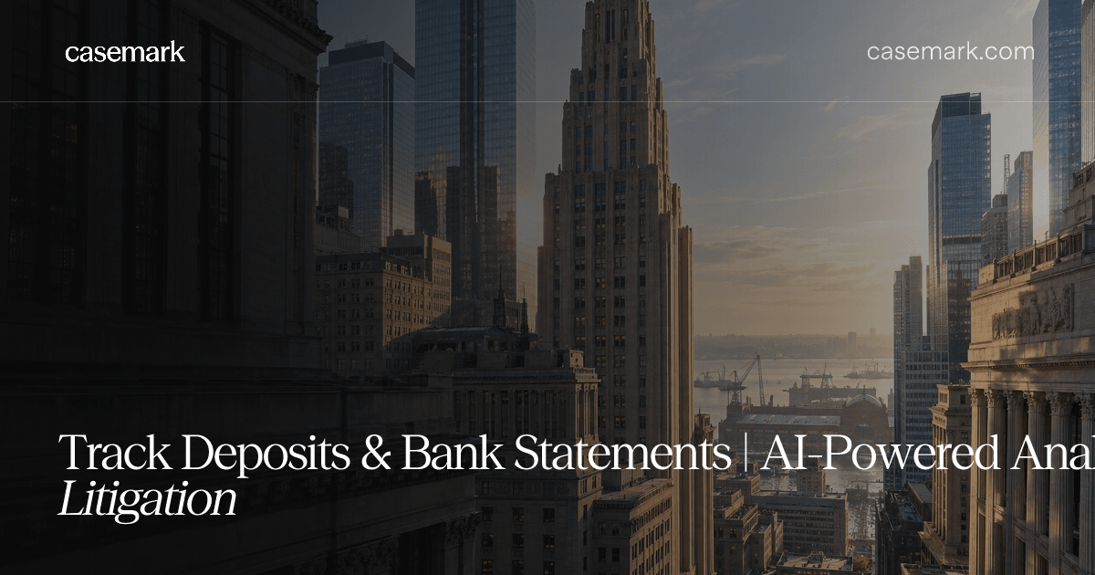 Track Deposits & Bank Statements | AI-Powered Analysis for Litigation